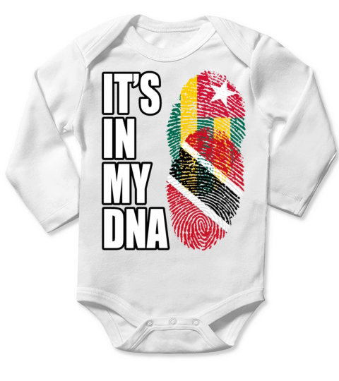 Togolese And Trinidad Tobago Mix Heritage DNA Flag Long Sleeve Baby One-Piece