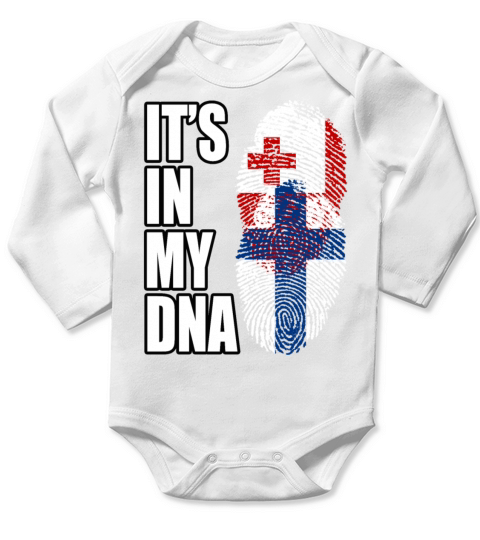 Tongan And Finland Mix Heritage DNA Flag Long Sleeve Baby One-Piece
