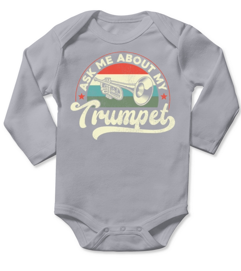 Trumpet Player Vintage Retro Ask Long Sleeve Baby One-Piece