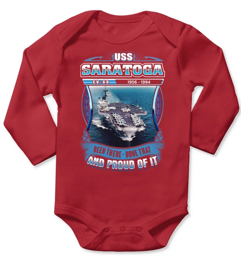 USS Saratoga (CV-60) Long Sleeve Baby One-Piece