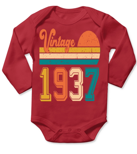 Vintage 1937 birthday gift Long Sleeve Baby One-Piece