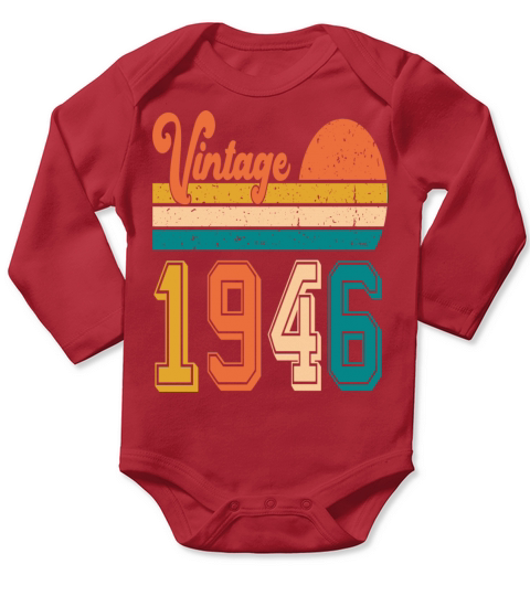 Vintage 1946 birthday gift Long Sleeve Baby One-Piece