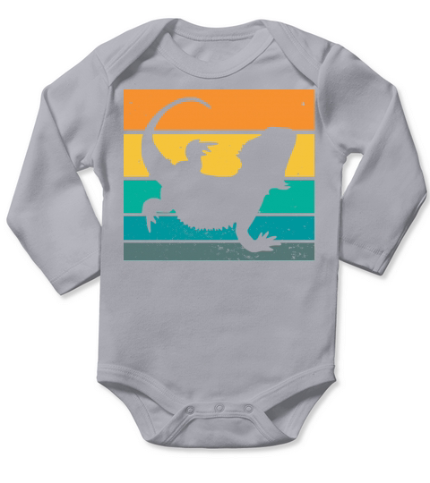 Vintage Retro Bearded Dragon Long Sleeve Baby One-Piece