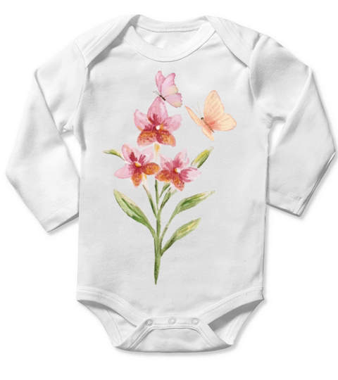 Vintage Snapdragons Long Sleeve Baby One-Piece