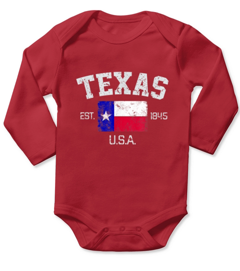 Vintage Texas Austin EST 1845 Souvenir Gift Long Sleeve Baby One-Piece