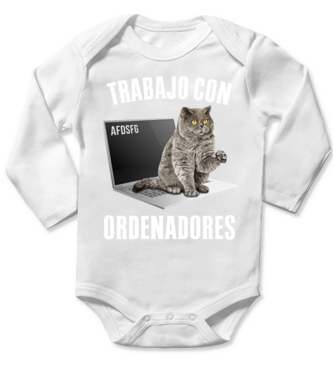 Working With Computers And Geek Cats Long Sleeve Baby One-Piece