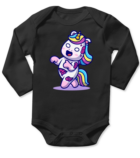 zombie unicorn Long Sleeve Baby One-Piece