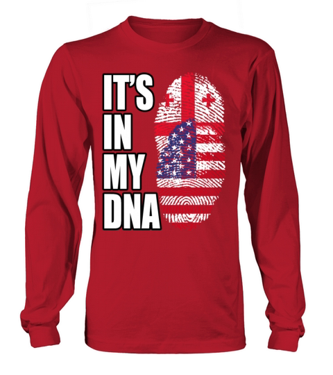 Georgian And American Mix Heritage DNA Flag Long sleeved Unisex