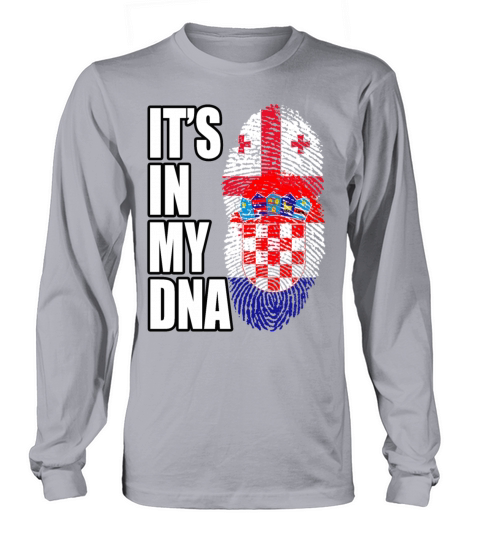 Georgian And Croatian Mix Heritage DNA Flag Long sleeved Unisex