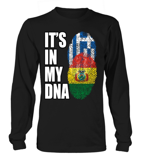 Greek And Bolivian Mix Heritage DNA Flag Long sleeved Unisex