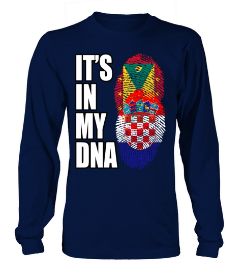 Grenadian And Croatian Mix Heritage DNA Flag Long sleeved Unisex
