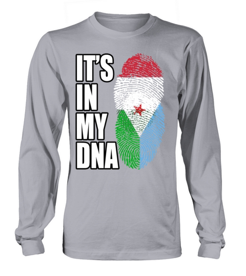Hungarian And Djiboutian Mix Heritage DNA Flag Long sleeved Unisex