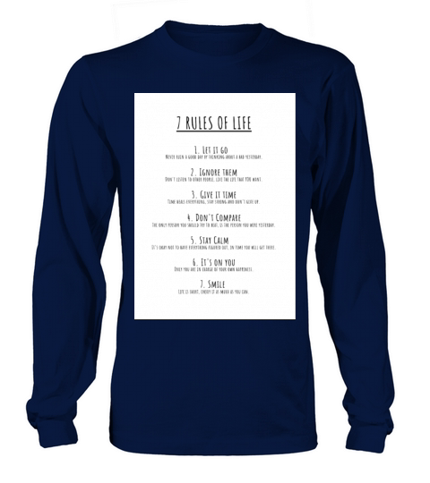 Motivational Quotes - 7 Rules of Life Long sleeved Unisex