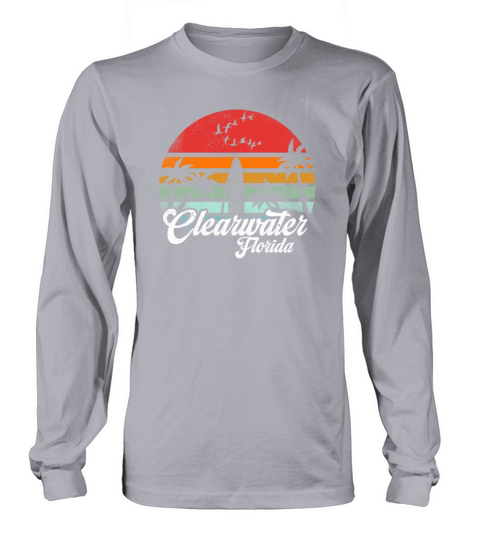 Vintage Clearwater Beach Florida Surfing Retro Pun Long sleeved Unisex