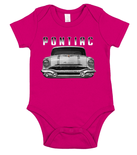 1956 Pontiac Front White Short Sleeve Baby One-Piece