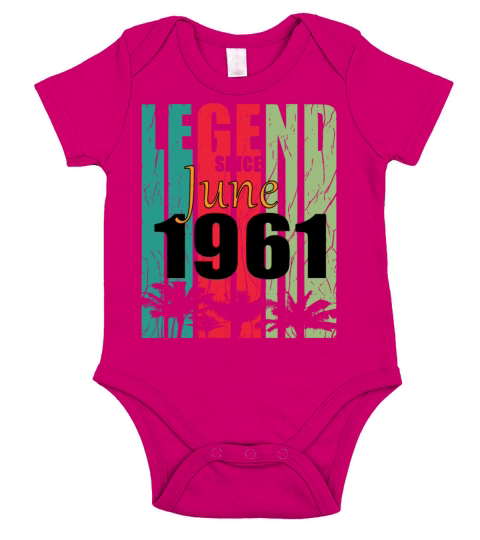 1961 vintage born in June gift Short Sleeve Baby One-Piece