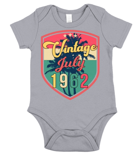 1962 July 60th Birthday Short Sleeve Baby One-Piece
