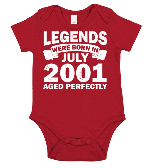 21st birthday July vintage 2001 gift idea Short Sleeve Baby One-Piece