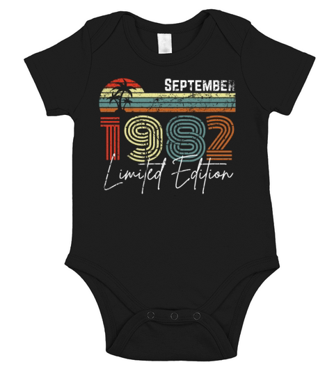 40 Years September 1982 Vintage Limited Edition Short Sleeve Baby One-Piece