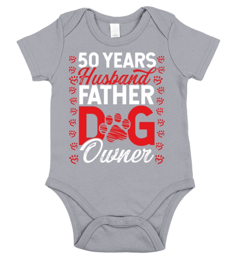 50 Year Old Husband Dad Dog Owner 50th Birthday Short Sleeve Baby One-Piece