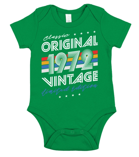 50th birthday vintage 1972 classic original 1972 Short Sleeve Baby One-Piece