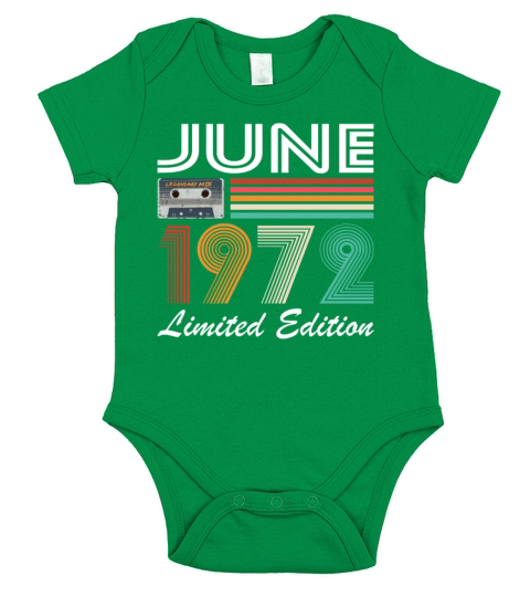 50th birthday vintage june 1972 limited edition Short Sleeve Baby One-Piece