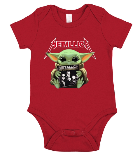 Baby Yoda hug Metallica Short Sleeve Baby One-Piece