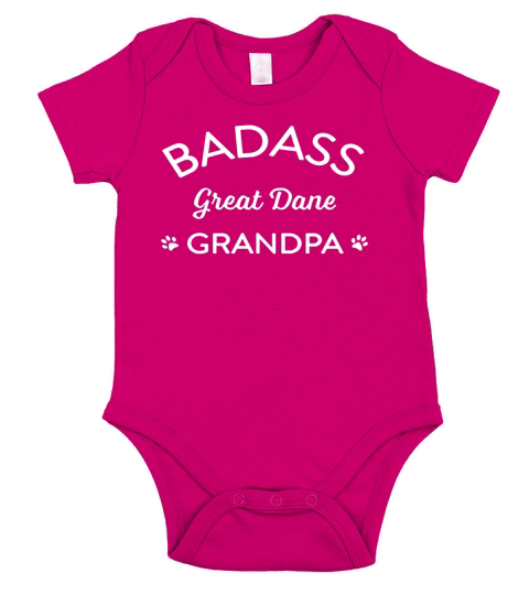 BADASS GREAT DANE GRANDPA I LOVE MY DOG T-SHIRT Short Sleeve Baby One-Piece