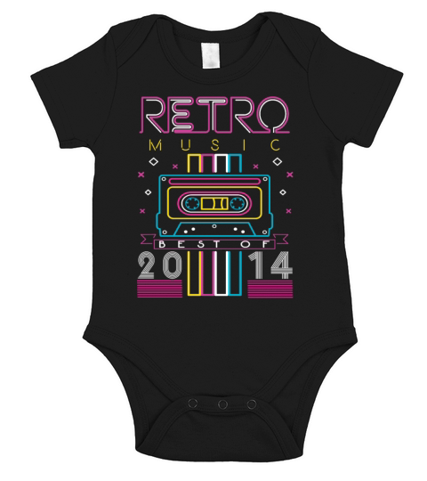 Best Of 2014 Retro Cassette Vintage Birthday Short Sleeve Baby One-Piece