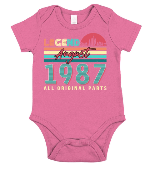 Building Year 1987 In August Short Sleeve Baby One-Piece