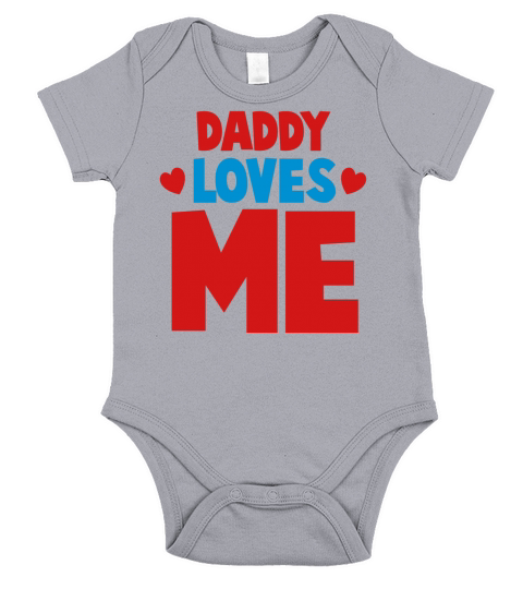 DADDY LOVES ME with little hearts Short Sleeve Baby One-Piece