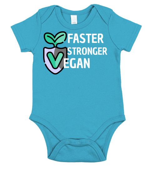 FASTER STRONGER VEGAN Short Sleeve Baby One-Piece