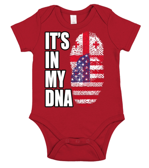 Georgian And American Mix Heritage DNA Flag Short Sleeve Baby One-Piece