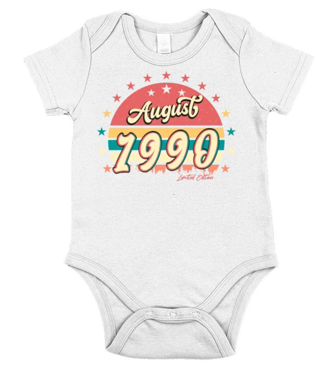 Gift Idea For August 1990 Short Sleeve Baby One-Piece