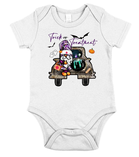 Halloween Nurse Trick or Treatment Short Sleeve Baby One-Piece
