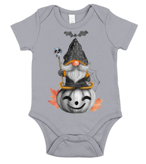 Halloween Pumpkin Gnome Short Sleeve Baby One-Piece
