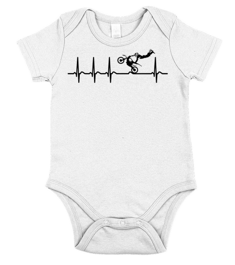 Heart Beating Frequency Motocross Driver Gifts Short Sleeve Baby One-Piece