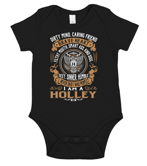 HOLLEY Last Name, Surname Tshirt Short Sleeve Baby One-Piece