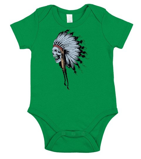 Indian Ghost Skull Short Sleeve Baby One-Piece