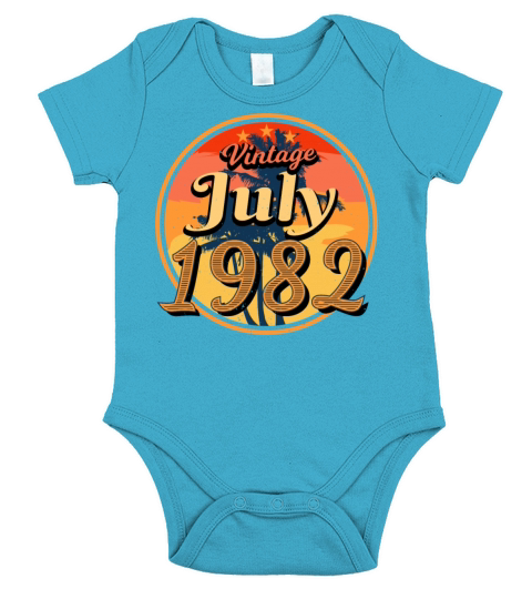 July 1982 40th Birthday Short Sleeve Baby One-Piece