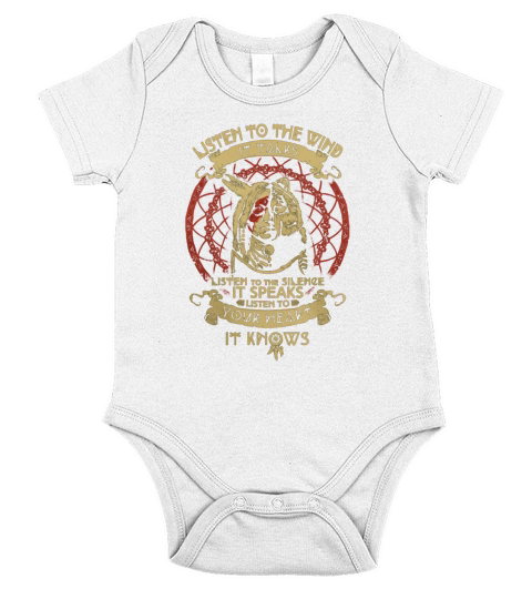 listen to the wind it talks listen to the silence T-Shirt Short Sleeve Baby One-Piece