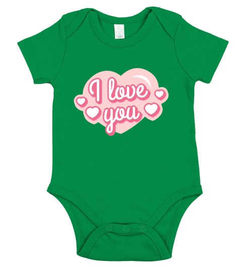 Love You Lettering Cute Quote Short Sleeve Baby One-Piece