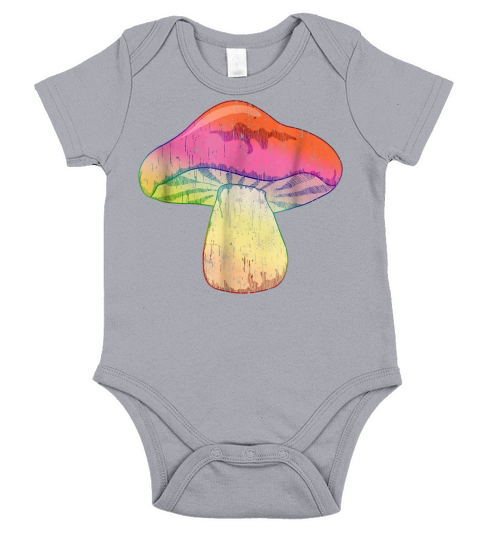 Magic Trippy Vintage Mushroom Short Sleeve Baby One-Piece