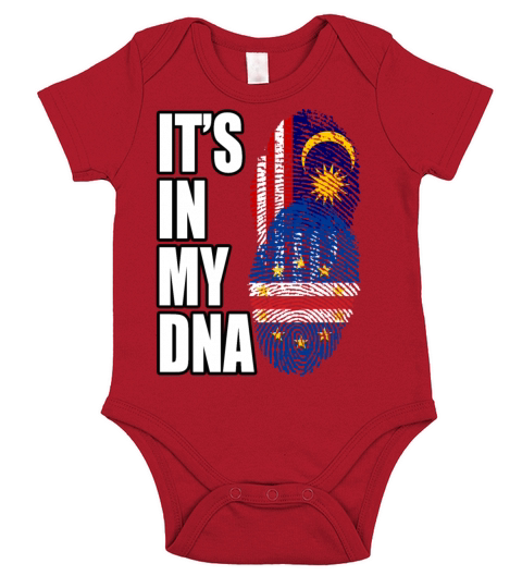Malaysian And Cabo Verdean Mix Heritage DNA Flag Short Sleeve Baby One-Piece