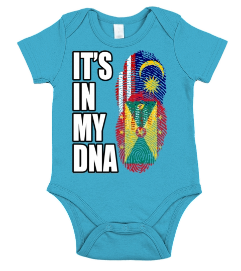 Malaysian And Grenadian Mix Heritage DNA Flag Short Sleeve Baby One-Piece