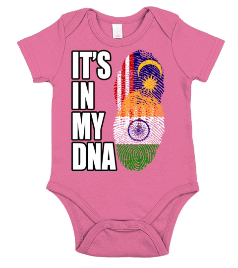 Malaysian And Indian Mix Heritage DNA Flag Short Sleeve Baby One-Piece
