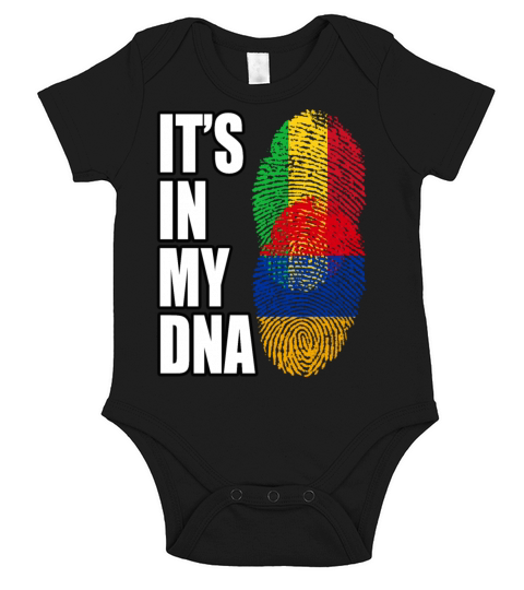 Malian And Armenian Mix Heritage DNA Flag Short Sleeve Baby One-Piece