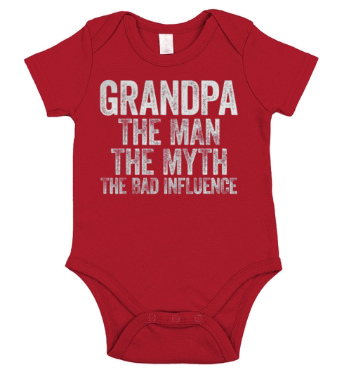 Mens Grandpa The Man The Myth The Bad Influence Short Sleeve Baby One-Piece