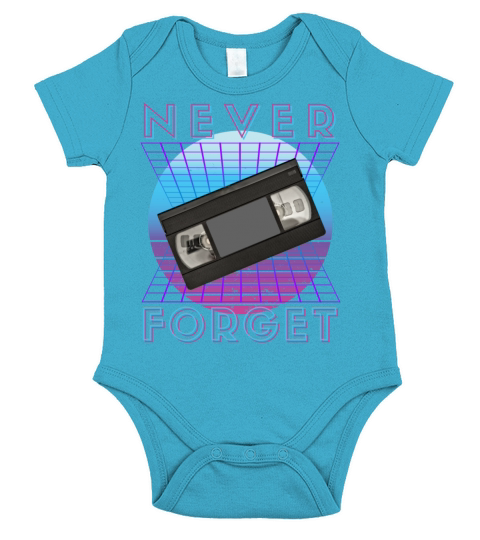 Never Forget Retro 80s 90s Nostalgia Short Sleeve Baby One-Piece