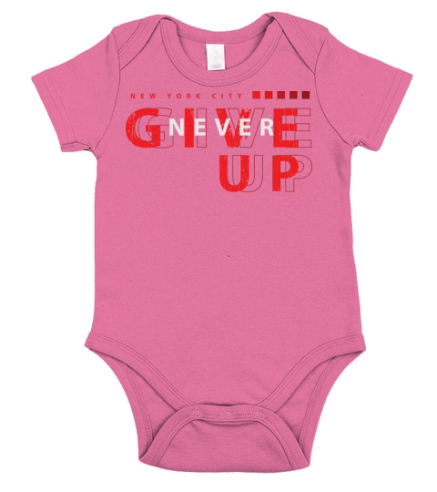 Never Give Up New York City Short Sleeve Baby One-Piece
